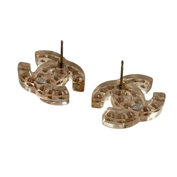 CHANEL Authentic Pink Logo Earrings - Picture 5 of 5